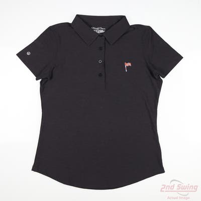 New Womens Straight Down Polo Small S Black MSRP $80 W14252