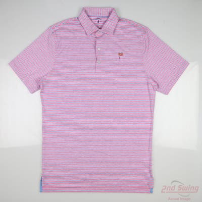 New W/ Logo Mens Johnnie-O Polo Medium M Pink MSRP $80
