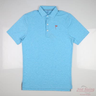 New W/ Logo Mens Johnnie-O Polo Medium M Blue MSRP $98 JMPO5220