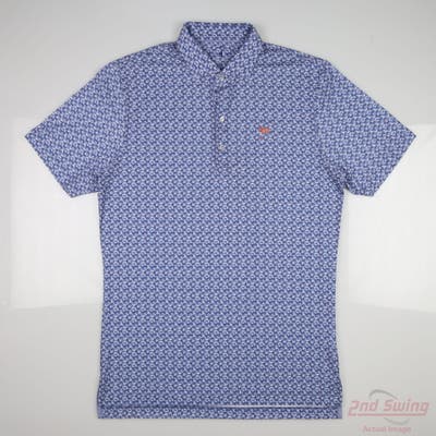 New W/ Logo Mens Johnnie-O Polo Medium M Blue MSRP $118 JMPO6740