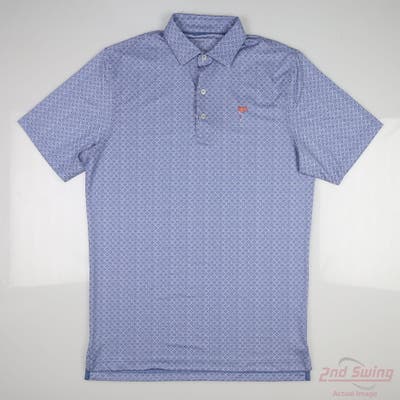 New W/ Logo Mens Johnnie-O Polo Medium M Blue MSRP $98 JMPO5780