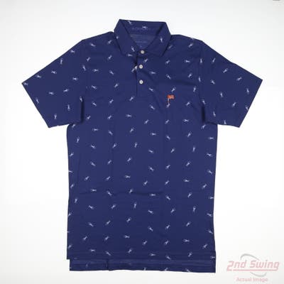 New W/ Logo Mens B. Draddy Polo Small S Blue MSRP $124 BDK38