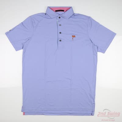 New W/ Logo Mens Greyson Polo Medium M Blue MSRP $104 MSP23K11461