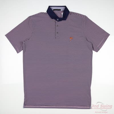 New W/ Logo Mens Greyson Polo Medium M Blue MSRP $100