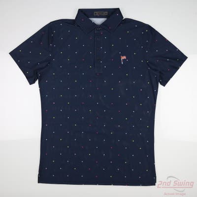 New W/ Logo Mens G-Fore Polo Medium M Navy Blue MSRP $120 G4MS23K240B