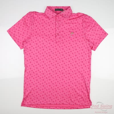 New W/ Logo Mens G-Fore Polo Medium M Pink MSRP $100