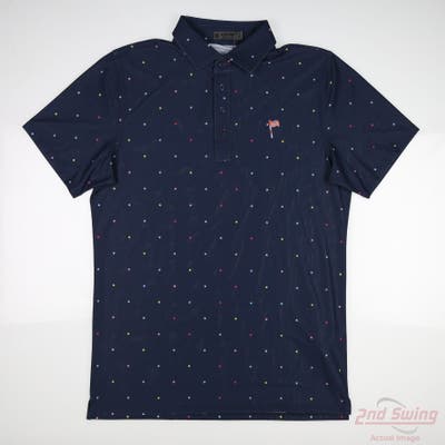 New W/ Logo Mens G-Fore Polo Large L Navy Blue MSRP $120 G4MS23K240B