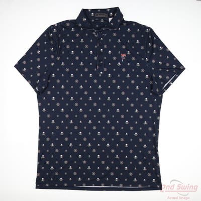 New W/ Logo Mens G-Fore Polo X-Large XL Navy Blue MSRP $120 G4MA23K065O