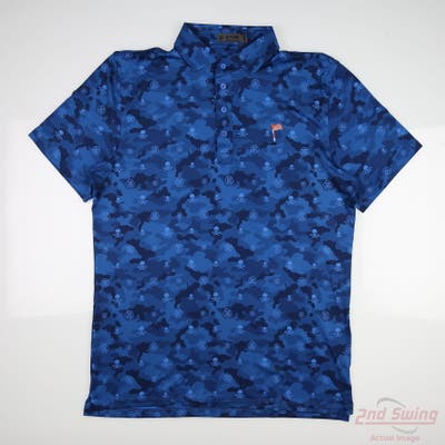 New W/ Logo Mens G-Fore Polo Small S Blue MSRP $120 G4MS23K060B