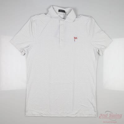 New W/ Logo Mens G-Fore Polo Medium M White MSRP $120 G4MA23K361B