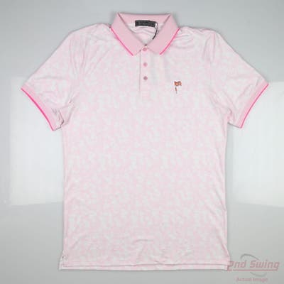 New W/ Logo Mens G-Fore Polo Large L Pink MSRP $120 G4MS23K061