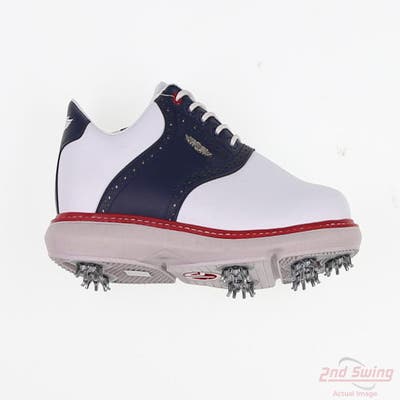 New Mens Golf Shoe Straight Down Victory Classic 9 White/Navy/Red MSRP $230 20109