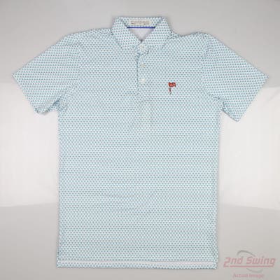 New W/ Logo Mens Holderness and Bourne Polo Medium M White MSRP $115