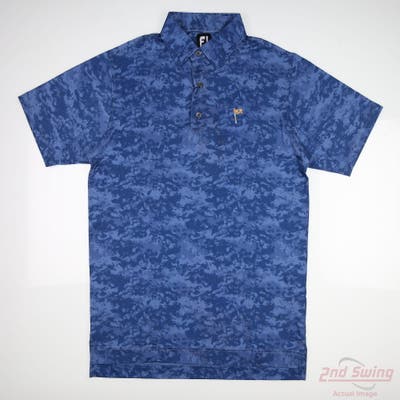 New W/ Logo Mens Footjoy Polo Medium M Blue MSRP $89 28440