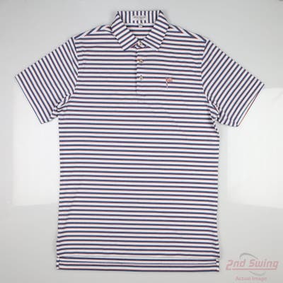 New W/ Logo Mens Peter Millar Polo Medium M White MSRP $100 MF23EK27S