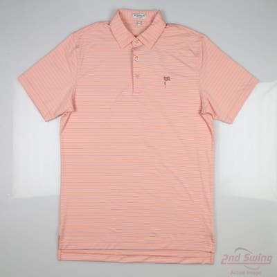 New W/ Logo Mens Peter Millar Polo Medium M Orange MSRP $100 MS23EK08S