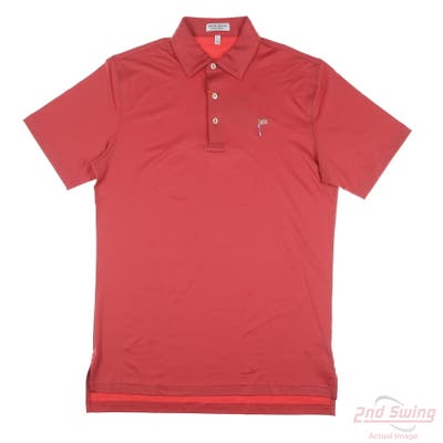 New W/ Logo Mens Peter Millar Polo Small S Red MSRP $95 MS23EK01S