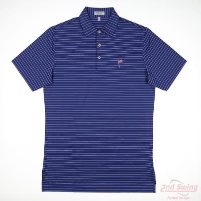 New W/ Logo Mens Peter Millar Polo Medium M Blue MSRP $100 MF23EK08S