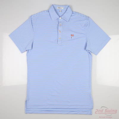 New W/ Logo Mens Peter Millar Polo Small S Blue MSRP $100 MF23EK04H
