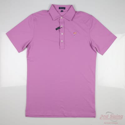 New W/ Logo Mens Peter Millar Polo Medium M Purple MSRP $105 MS24XK50KH
