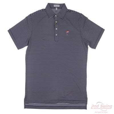New W/ Logo Mens Peter Millar Polo Medium M Navy Blue MSRP $105 MF24EK04H