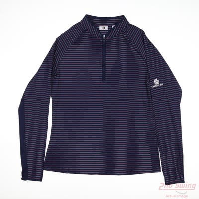 New W/ Logo Womens Footjoy 1/4 Zip Pullover Medium M Navy Blue MSRP $80 33399