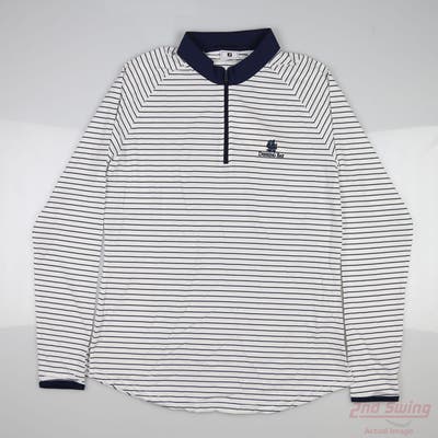 New W/ Logo Womens Footjoy 1/4 Zip Pullover Large L White MSRP $80 30585