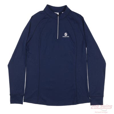 New W/ Logo Womens Footjoy 1/4 Zip Pullover Large L Navy Blue MSRP $80 33388