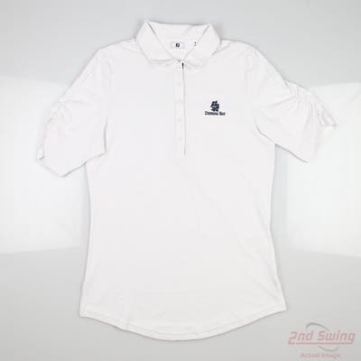 New W/ Logo Womens Footjoy Polo Medium M White MSRP $80 30598
