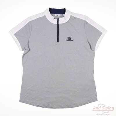 New W/ Logo Womens Footjoy Short Sleeve X-Large XL Gray MSRP $80 30592