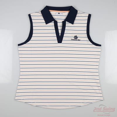 New W/ Logo Womens Footjoy Sleeveless Polo Medium M White MSRP $80 30604