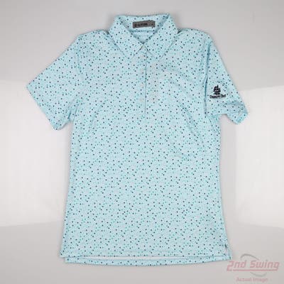 New W/ Logo Womens G-Fore Polo Medium M Blue MSRP $100 GLP000015