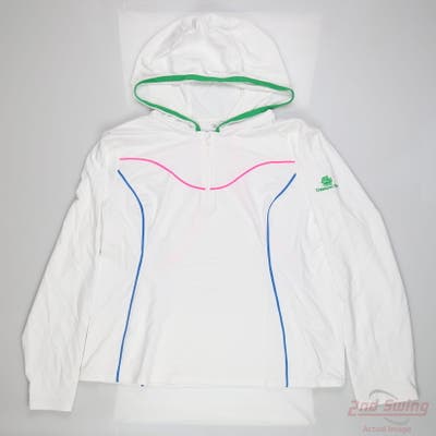 New W/ Logo Womens G-Fore Hoodie X-Large XL White MSRP $175 GLM000017