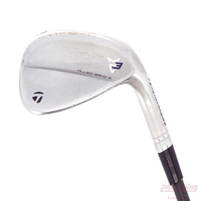 TaylorMade Milled Grind 3 Raw Chrome Wedge Gap GW 50° 9 Deg Bounce SB Nippon NS Pro Modus 3 Tour 115 Steel Wedge Flex Right Handed 35.5in