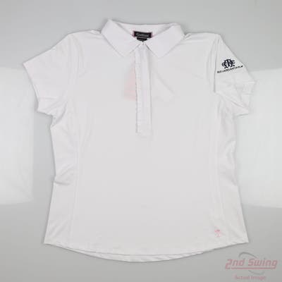 New W/ Logo Womens Golftini Polo Large L White MSRP $50 SHRT19WH