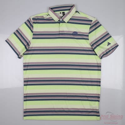 New W/ Logo Mens Adidas Polo Large L Multi MSRP $80 IU4412