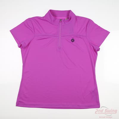 New W/ Logo Womens EP NY Polo Large L Purple MSRP $105 5323NMBX