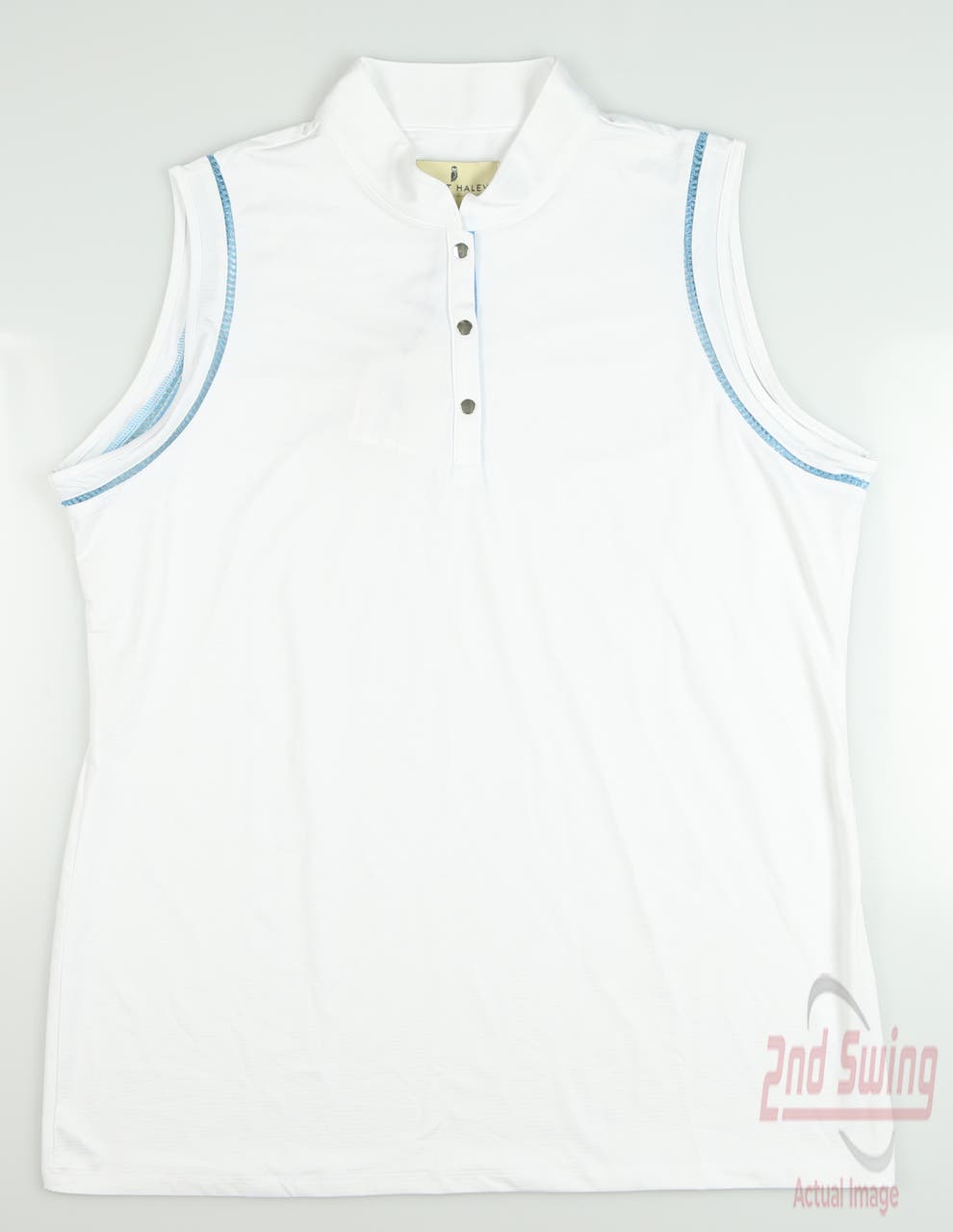 New Womens Sport Haley Sleeveless Golf Polo Large L White MSRP $80 H40605TM