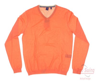New Mens Footjoy 1857 Cashmere Golf Sweater Small S Coral Orange MSRP $325
