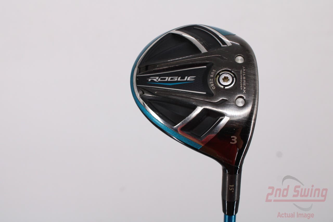 Callaway Rogue Sub Zero Fairway Wood 3 Wood 3W 15° Project X Even Flow Blue 75 Graphite Stiff Right Handed 43.25in