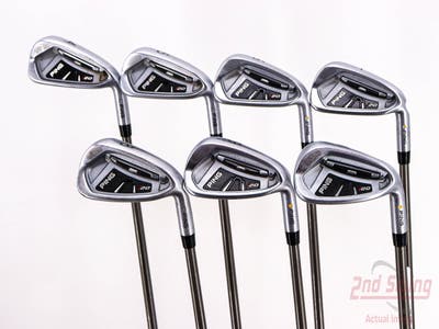 Ping I20 Iron Set 4-PW Aerotech SteelFiber i80 Graphite Stiff Right Handed Yellow Dot 39.25in