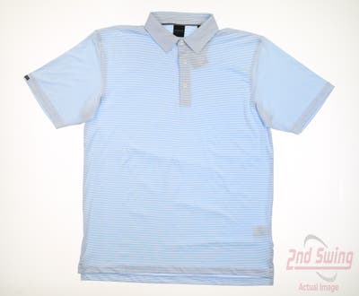 New Mens Dunning Golf Polo Large L Blue MSRP $85
