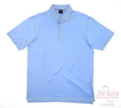 New Mens Dunning Golf Polo Large L Blue MSRP $78