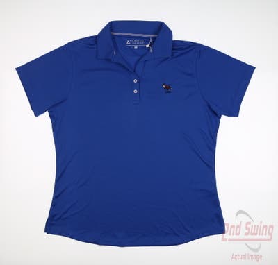 New W/ Logo Womens Bermuda Sands Golf Polo Large L Blue MSRP $60