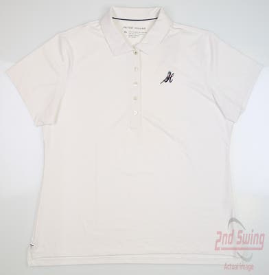 New W/ Logo Womens Peter Millar Golf Polo X-Large XL White MSRP $95