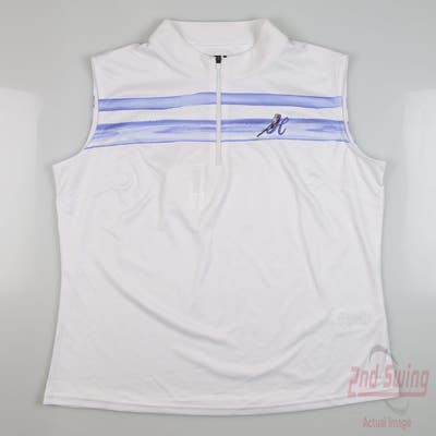 New W/ Logo Womens Footjoy Golf Sleeveless Polo Small S Purple/White MSRP $70