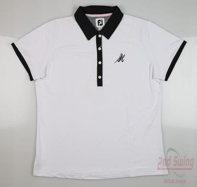 New W/ Logo Womens Footjoy Golf Sleeveless Polo Small S White MSRP $85