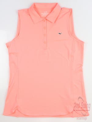 New Womens Vineyard Vines Golf Sleeveless Polo Small S Pink MSRP $80
