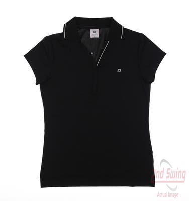 New Womens Daily Sports Golf Polo Small S Black MSRP $92