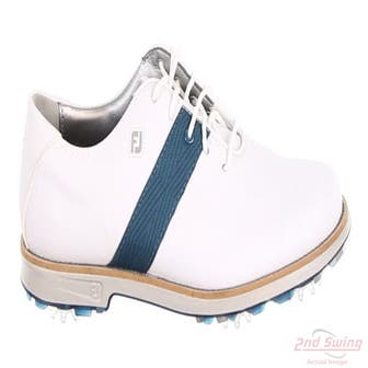 New Womens Golf Shoe Footjoy Premiere Medium 5.5 White/Blue MSRP $210 99020